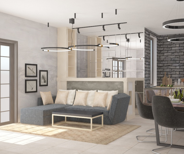 Обложка проекта: Кухня - гостиная 3