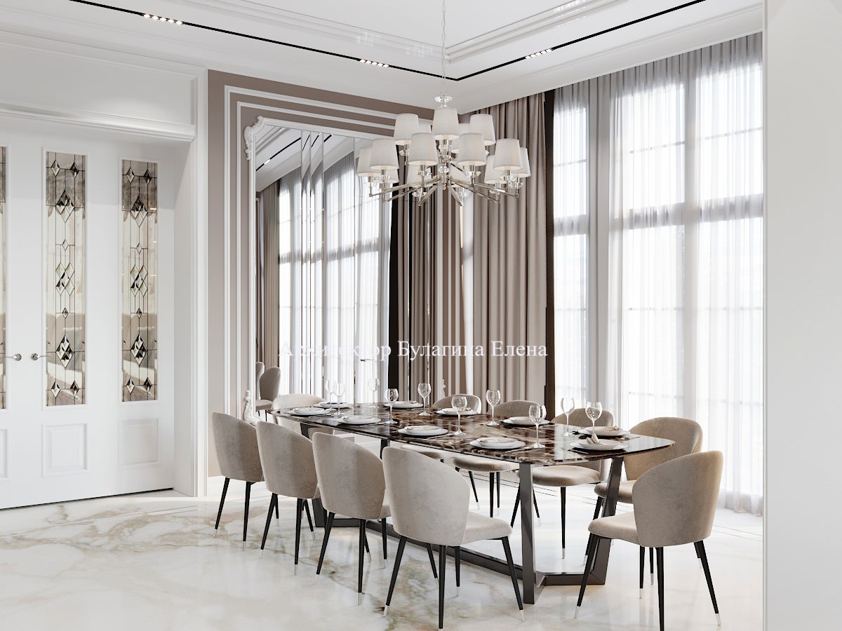 Кухня-столовая с загородном доме