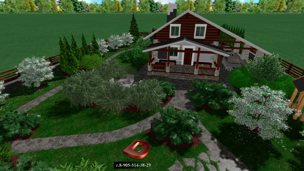 Проект ландшафтного дизайна участка 20 соток,