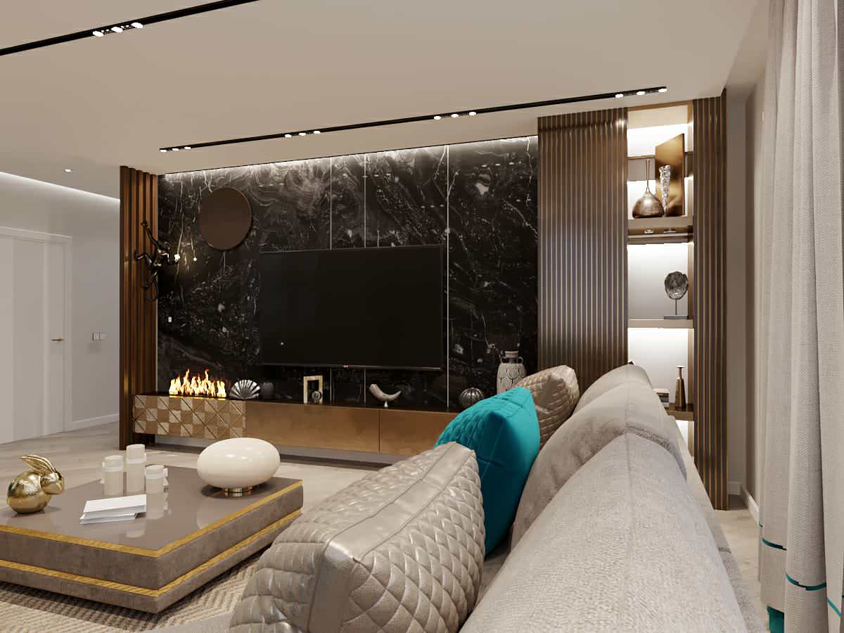 Кухня-Гостиная с яркими акцентами