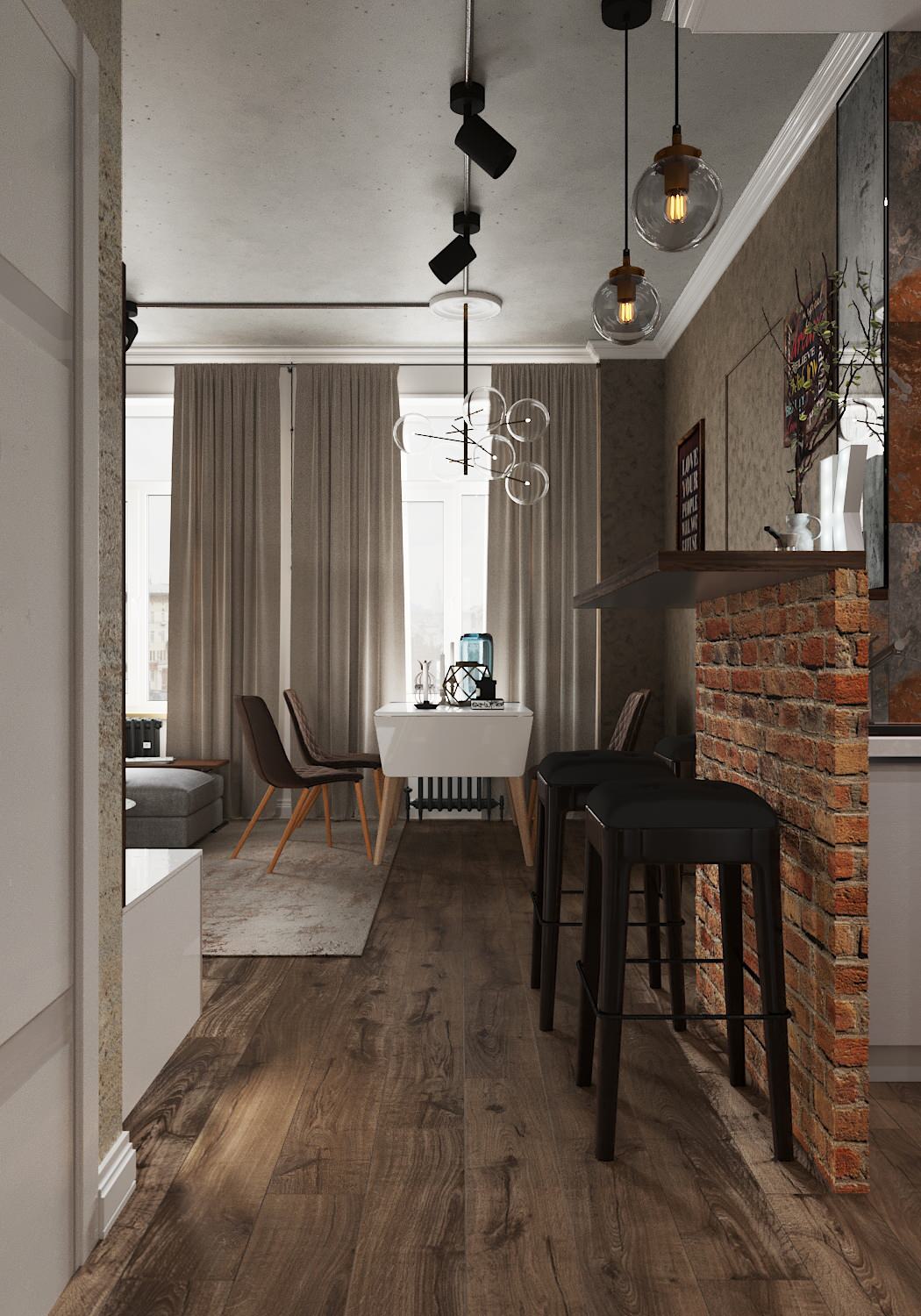 Квартира в стиле лофт в ЖК Новая высота