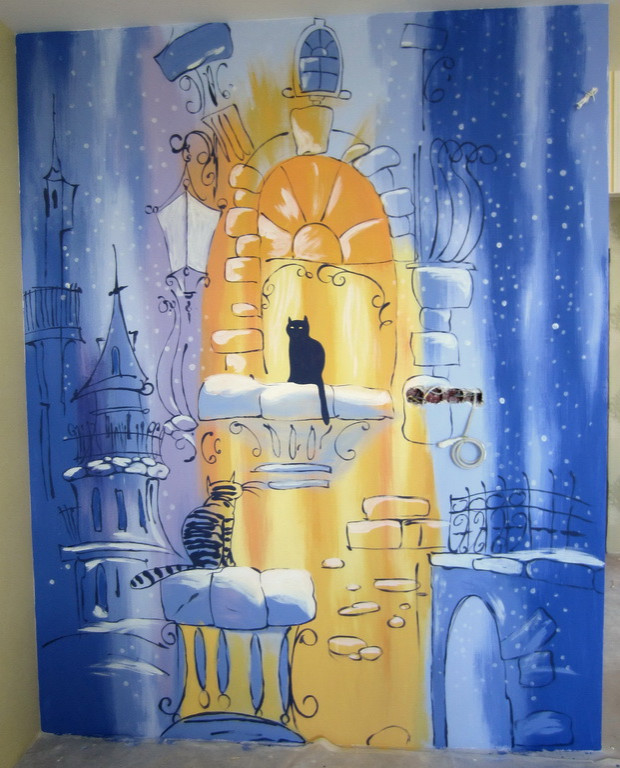 Обложка проекта: Городские коты - роспись в детской