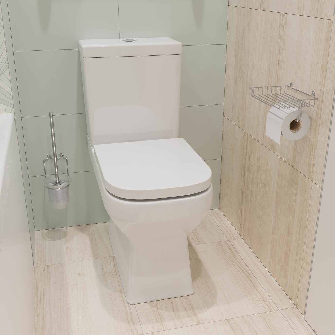 Светлая ванная комната (2,94 кв. м) в современном стиле ; Открывает новую вкладк