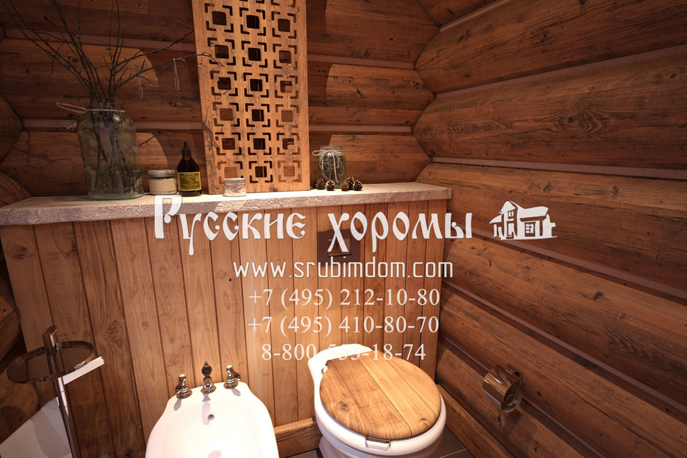 Декоративная зашивка коммуникаций в санузле деревянного дома