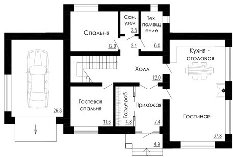Типовой проект частного дома в современном стиле