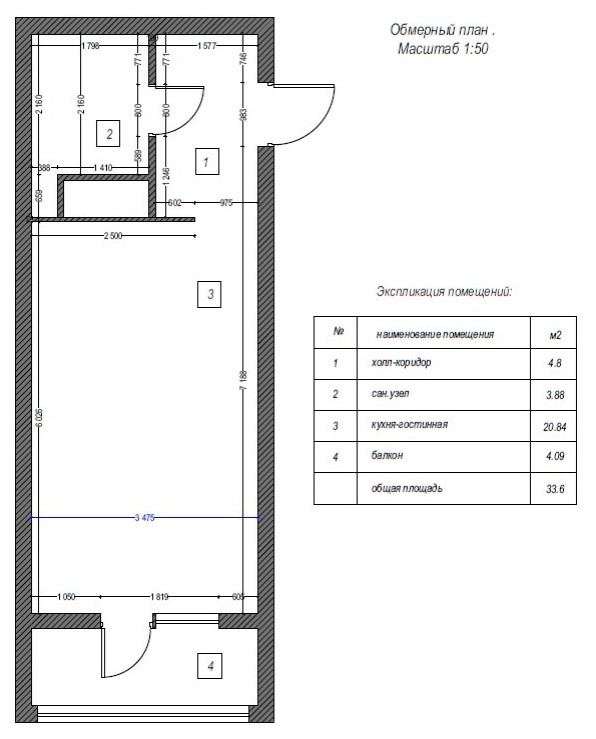 Квартира студия 32кв.м.
