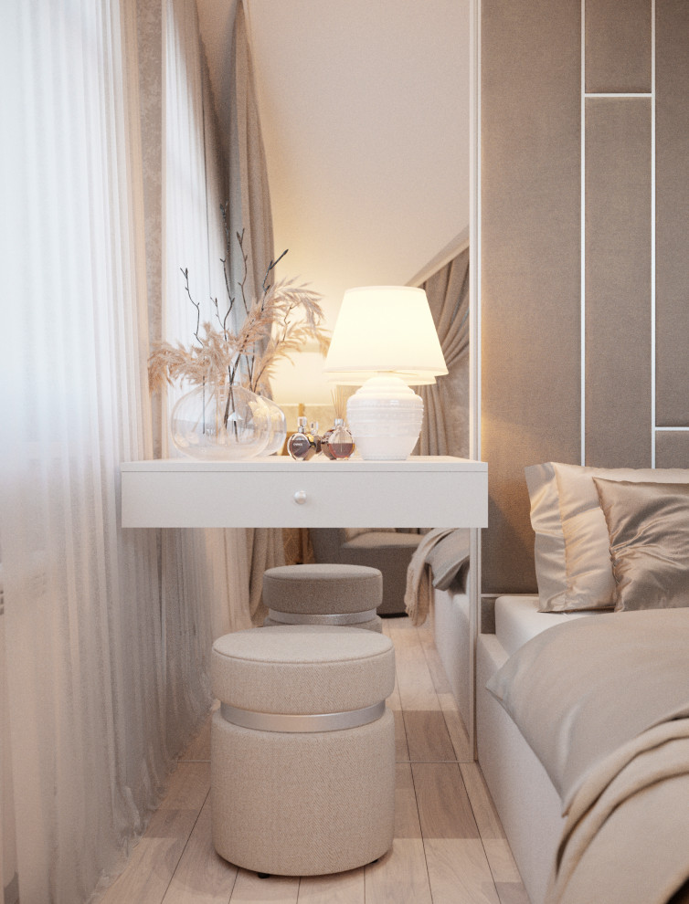 Спальня в нюдовых тонах