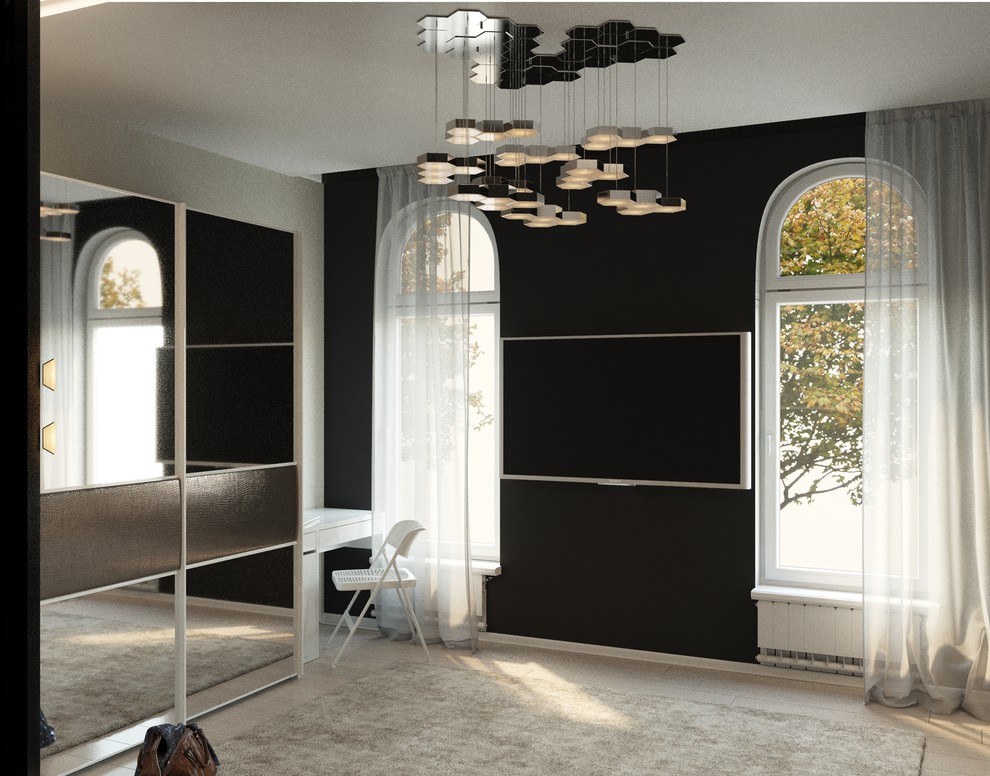 Спальня в черном цвете