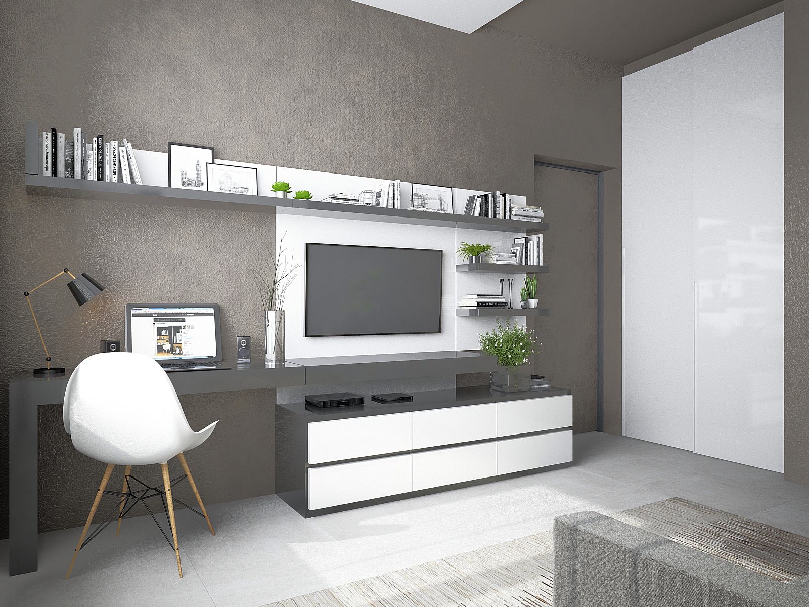 МОНОХРОМ С АКЦЕНТАМИ. Современный графичный интерьер.