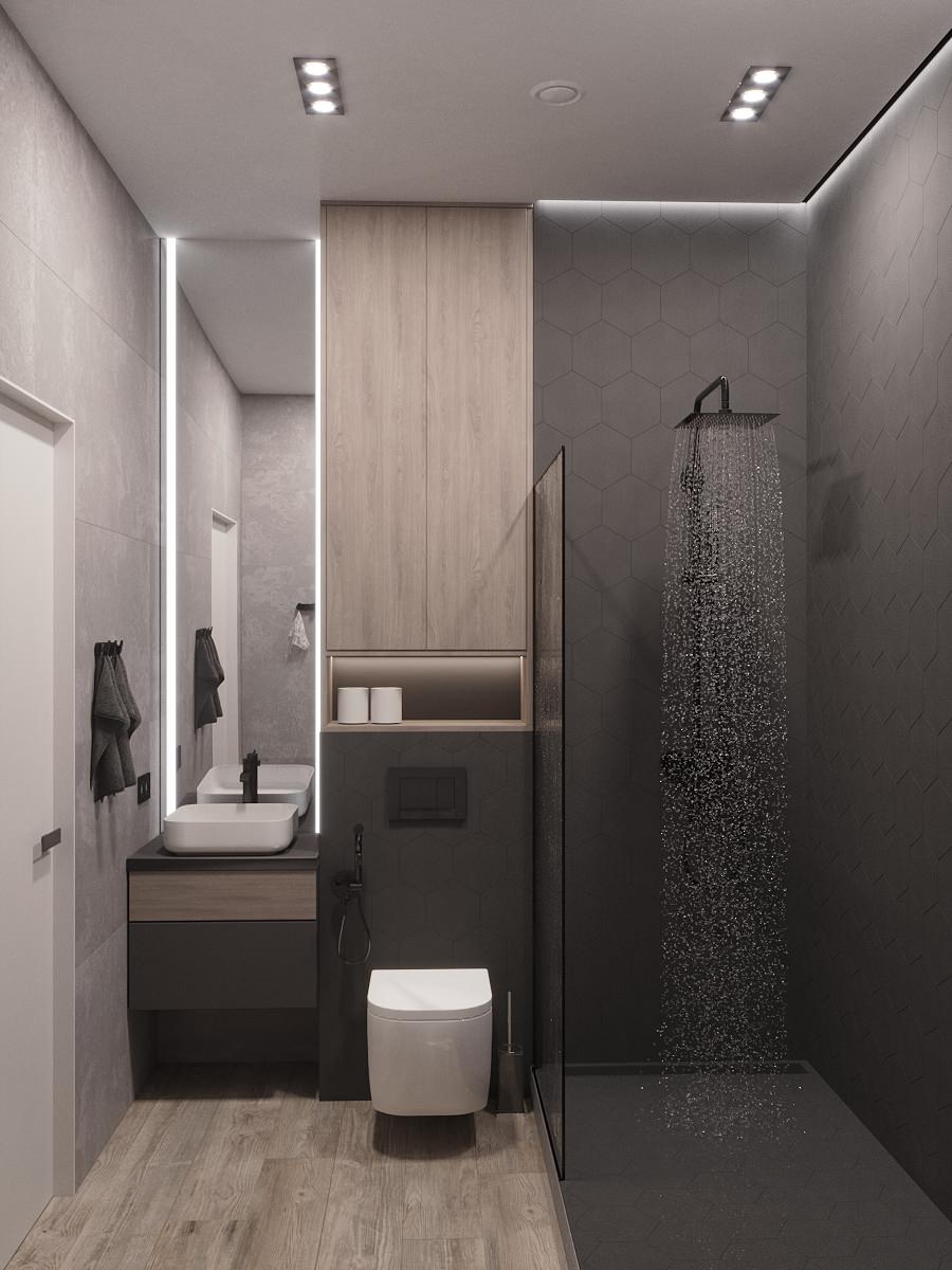 Трёхкомнатная квартира в монохромных тонах