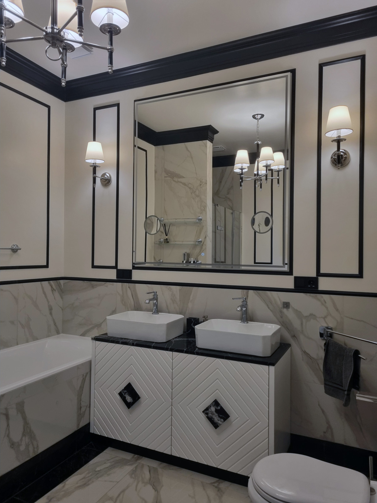 Редизайн санузла в стиле современной классики