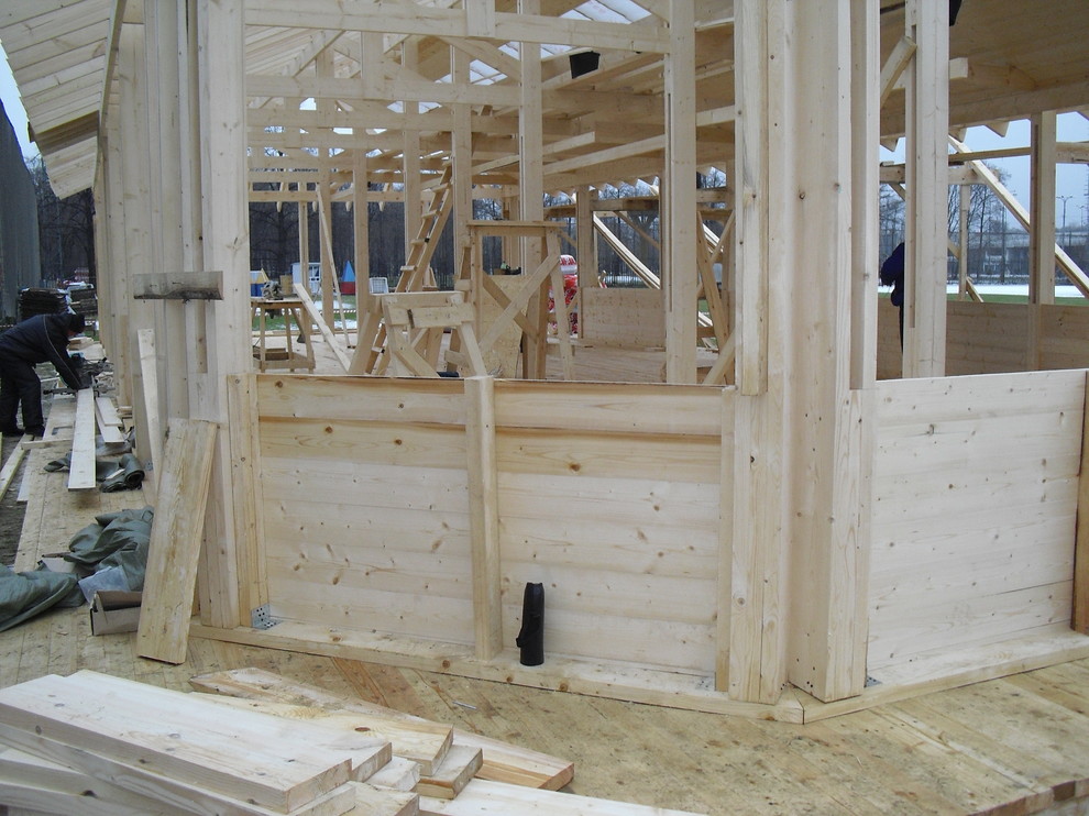 Кровля над бассейном (Фермы ножницы)