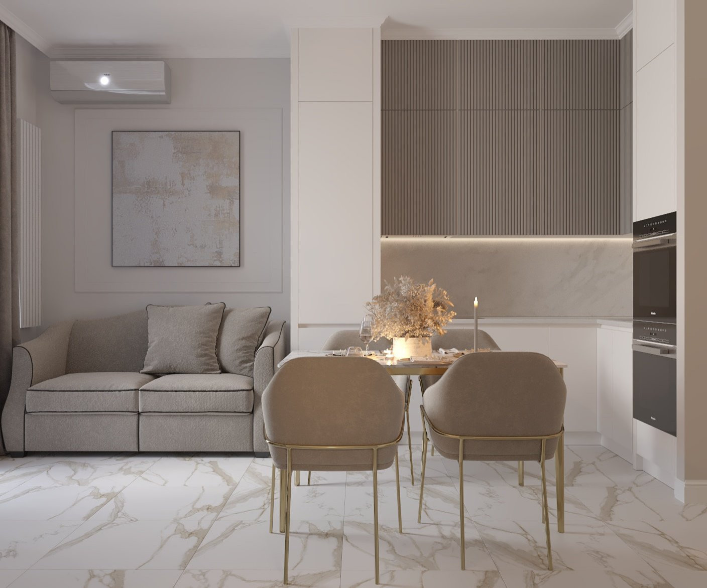 Дизайн кухни-гостиной