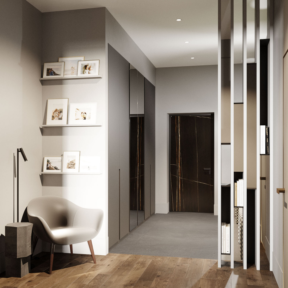 Лаконичный интерьер в элегантных оттенках серого и бежевого