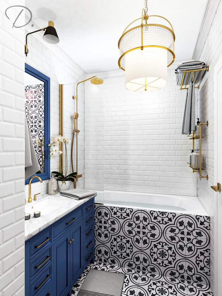 Смелый санузел в стиле современной классики