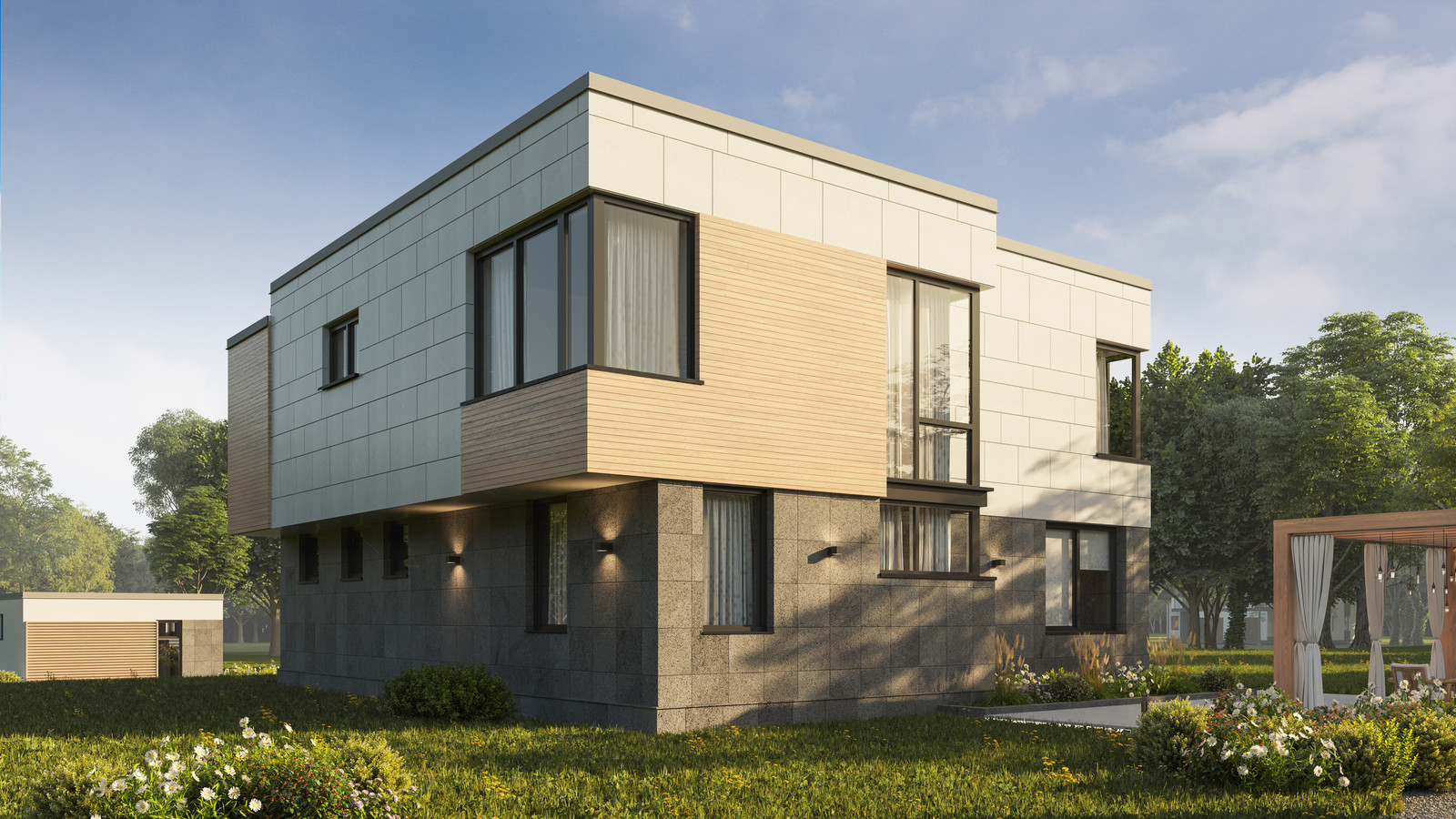 Обложка проекта: Современный индивидуальный жилой дом на Баркановской улице.