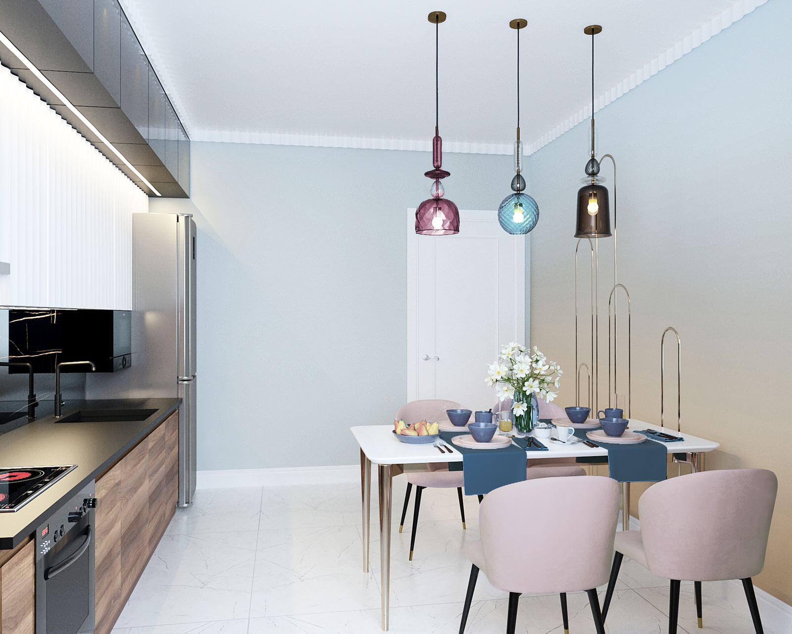 Гостиная и кухня в доме, г. Уфа, 2020 г.