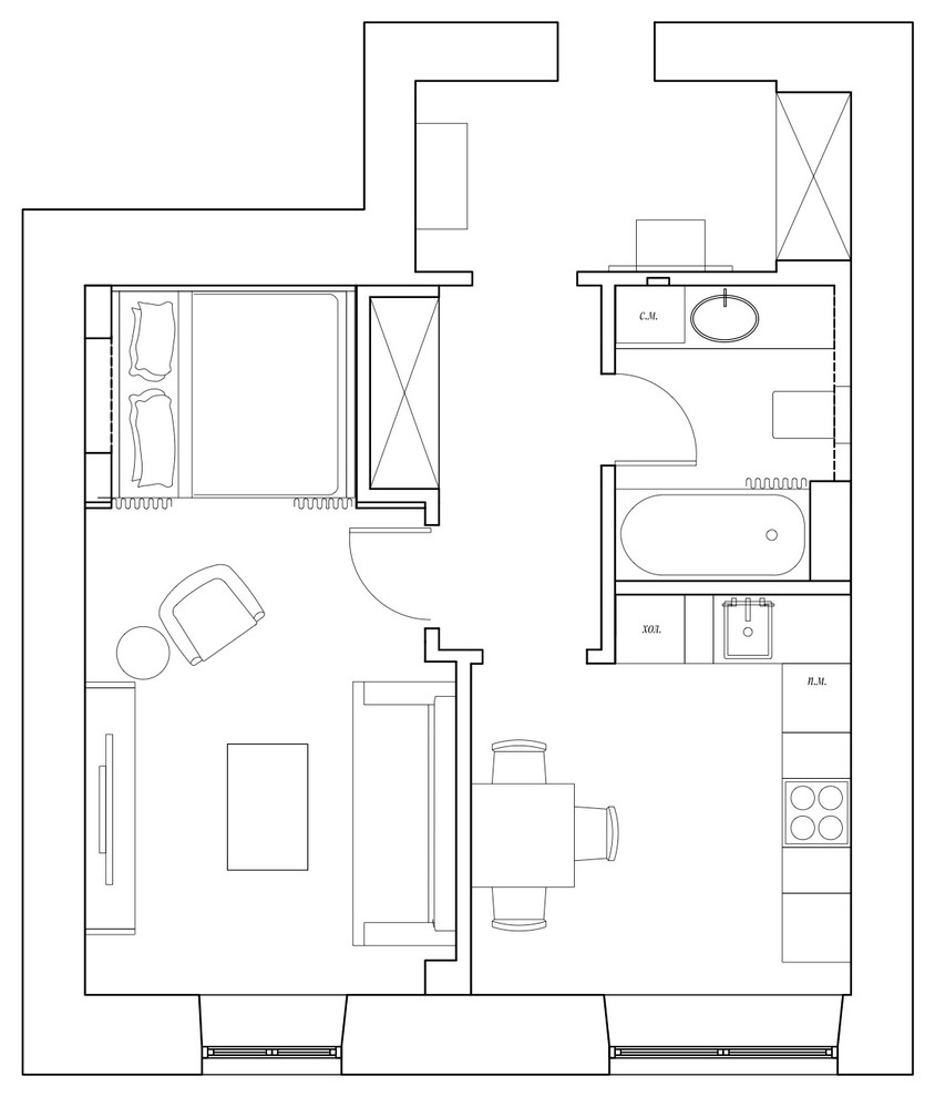 Houzz тур: Квартира на Ордынке, которую построили «заново»