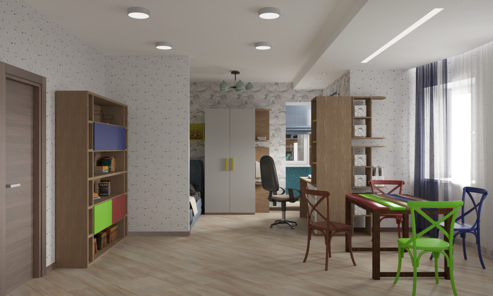 Интерьер двухуровневой четырехкомнатной квартиры