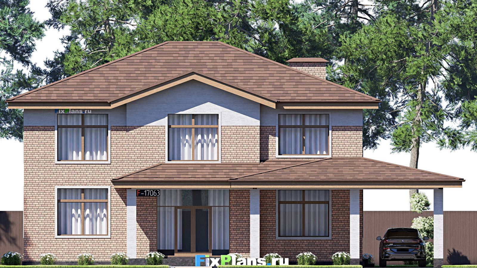 Проект двухэтажного дома 17х18 м S274м2 F-17063