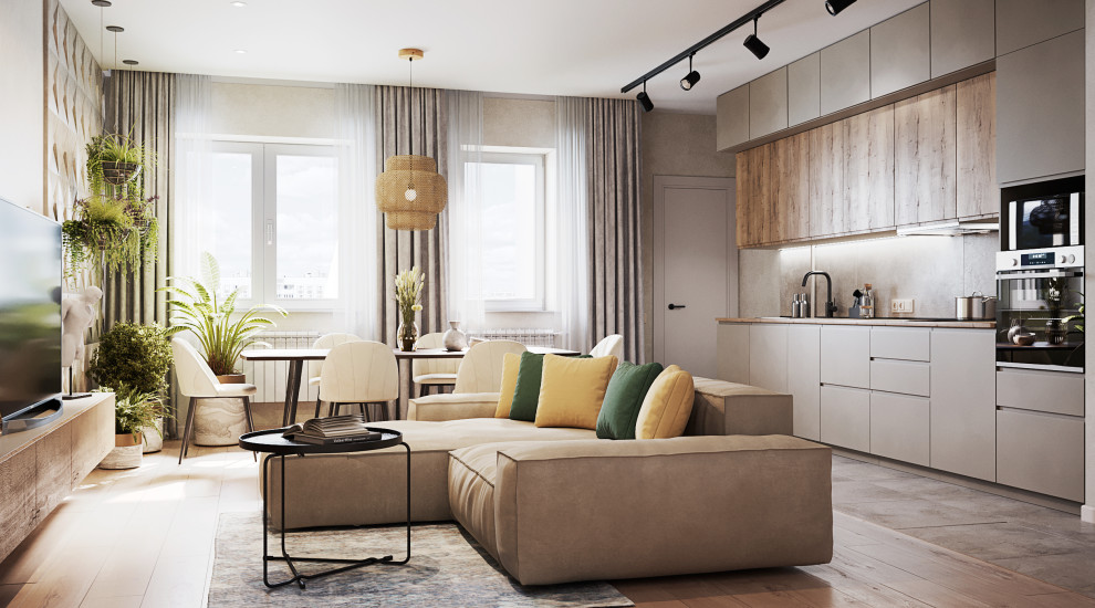 Проект квартиры "Ecoline", кухня-гостиная