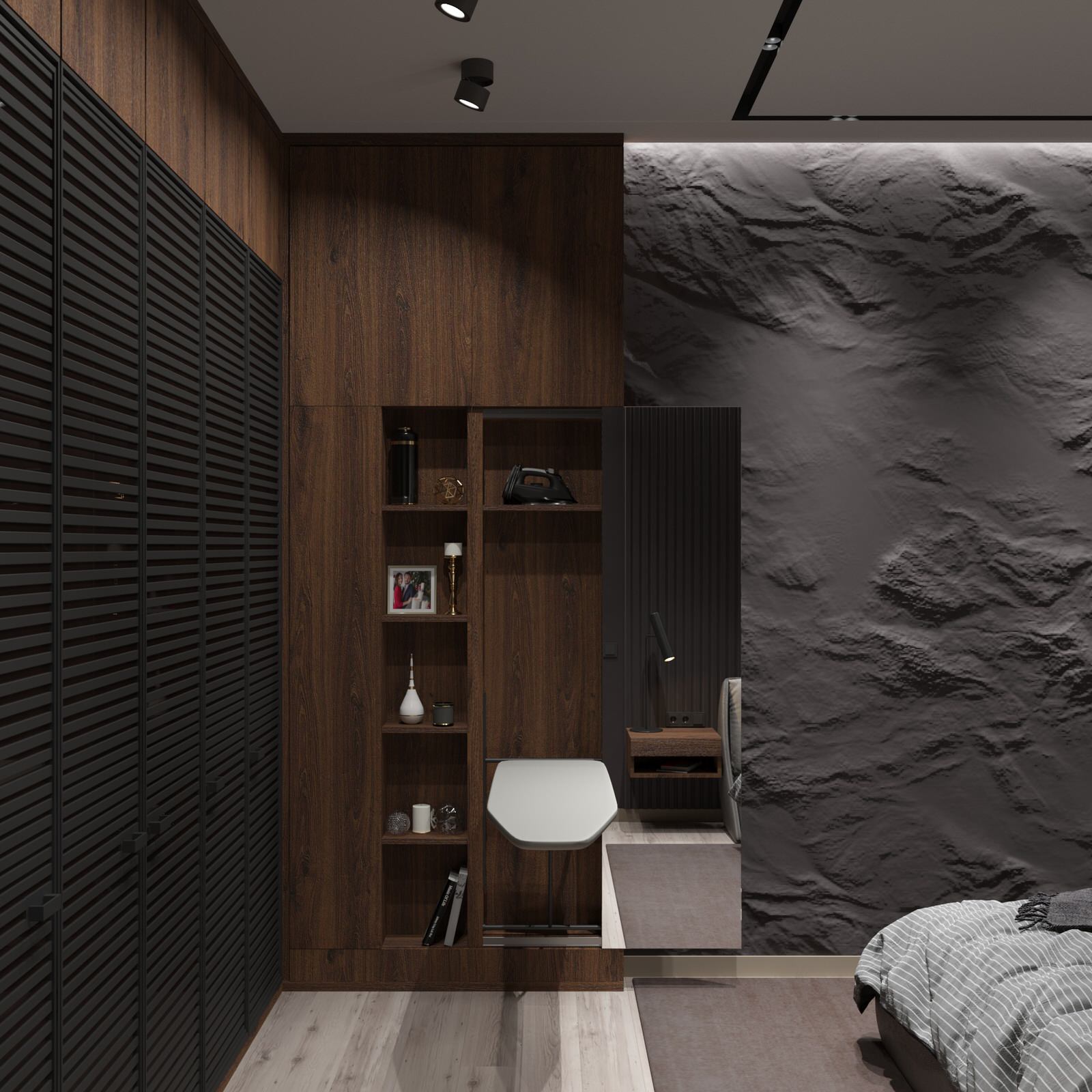 Современная и стильная спальня 16,7м²