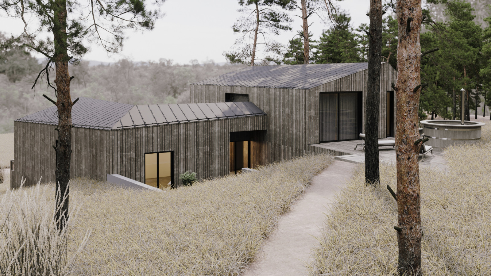 Дом на склоне