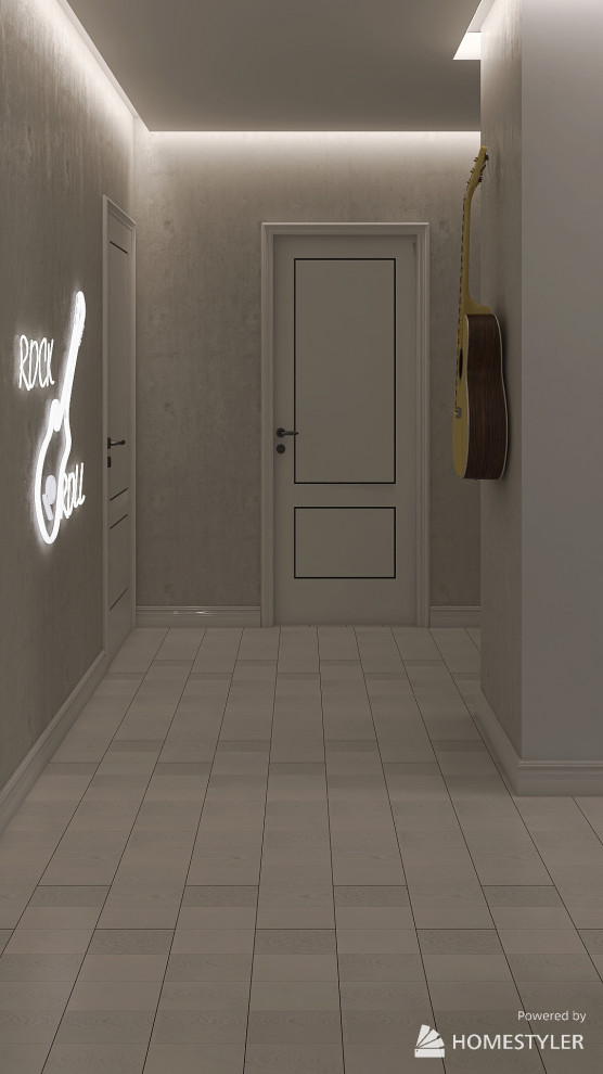 Обложка проекта: 2х комнатная квартира в холодных оттенказ