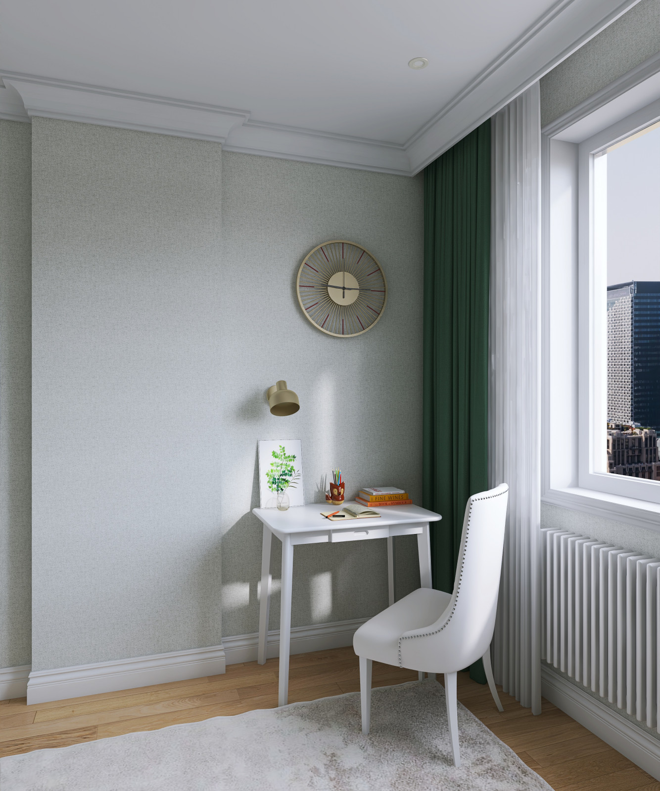 Проект яркой спальни для молодой пары