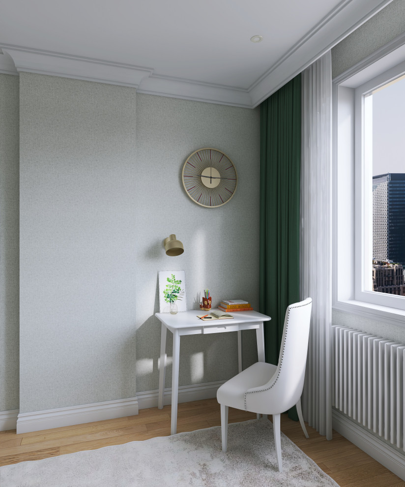 Проект яркой спальни для молодой пары