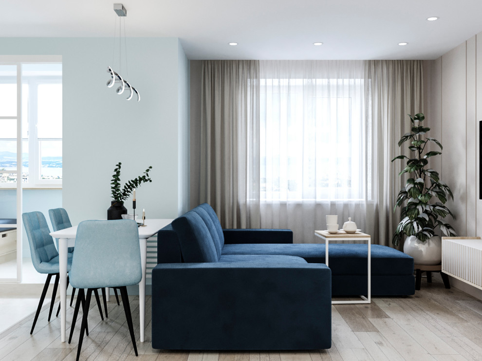 Трехкомнатная квартира в свежих оттенках