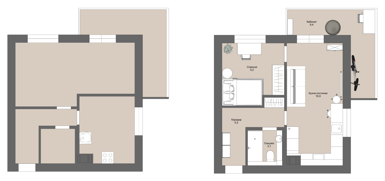 Обложка проекта: Планировка квартиры 38 кв.м в ЖК Краски Лета