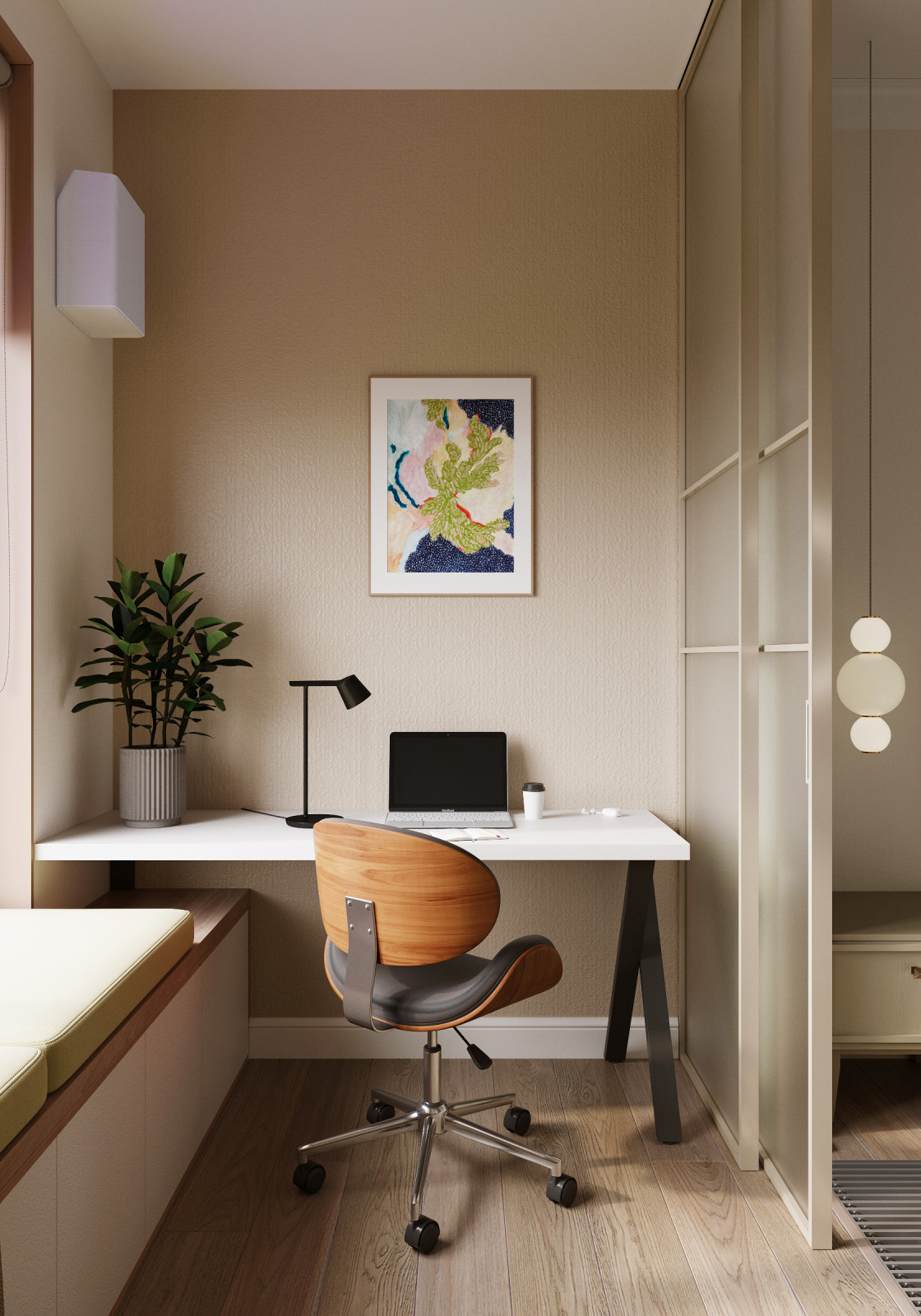 Обложка проекта: Светлая мастер - спальня в пастельных тонах