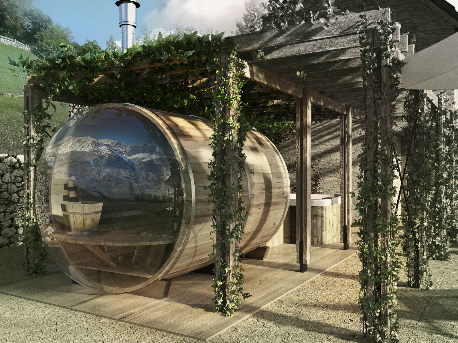 Visualization of Summer house in Pradebon, Italy