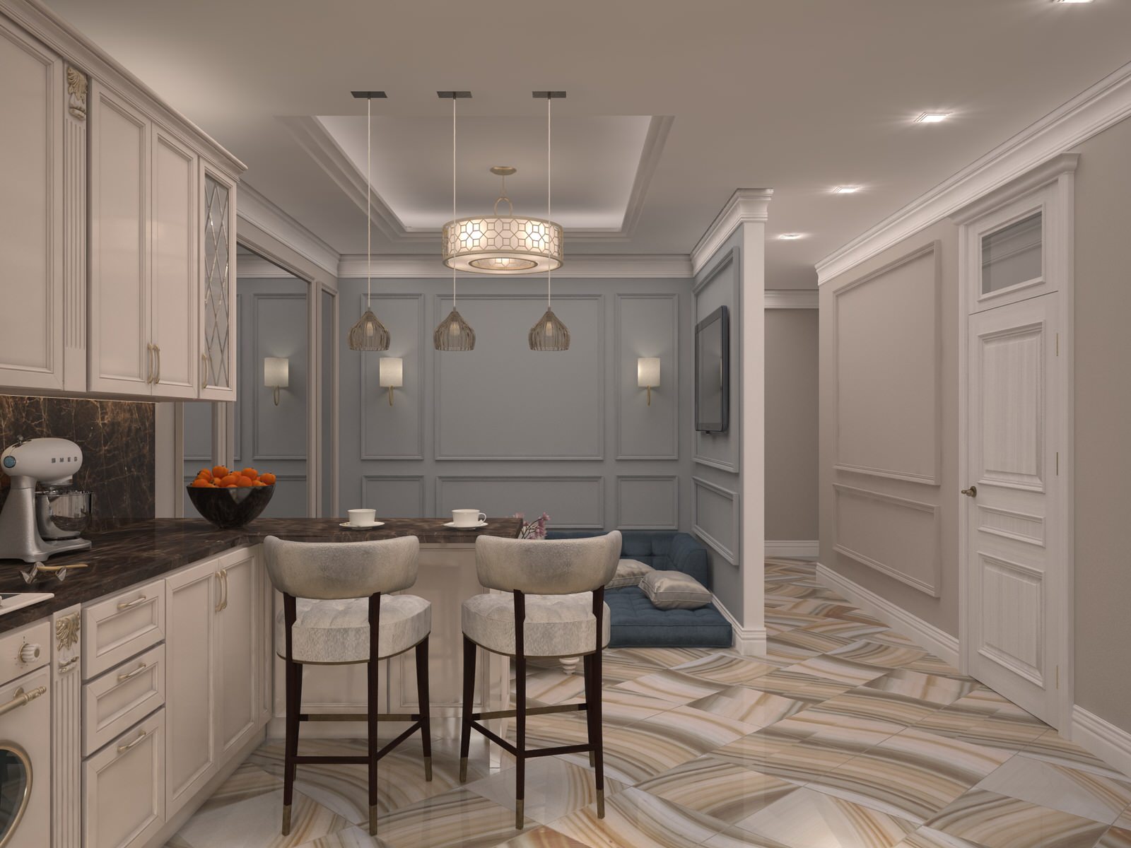 Дизайн-проект квартиры с элементами классики и востока