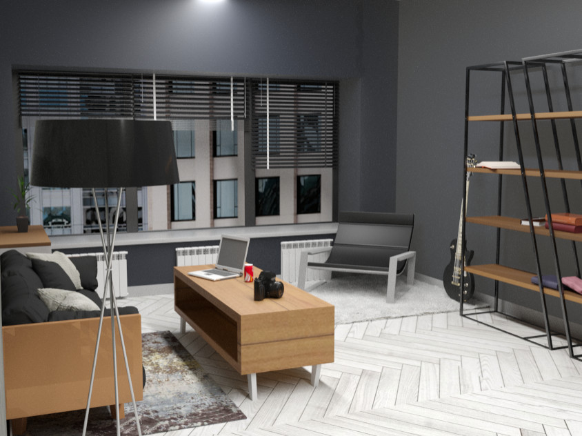 Обложка проекта: Дизайн рабочего пространства  - гостиной