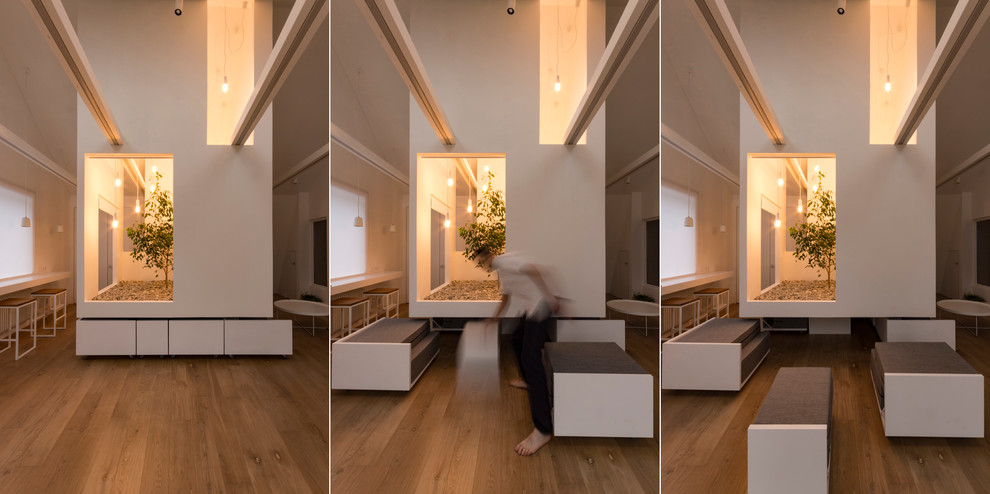 Проект недели: Мансарда с живым деревом «в кубе»