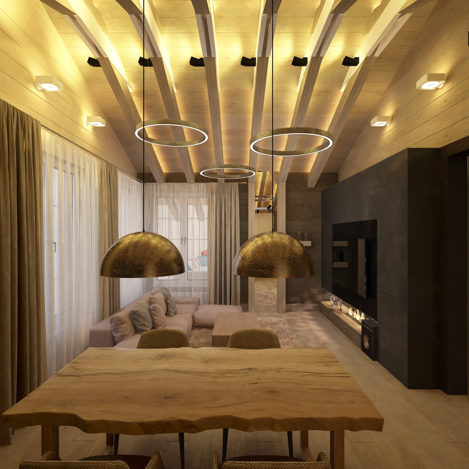 Кухня-Гостиная в доме