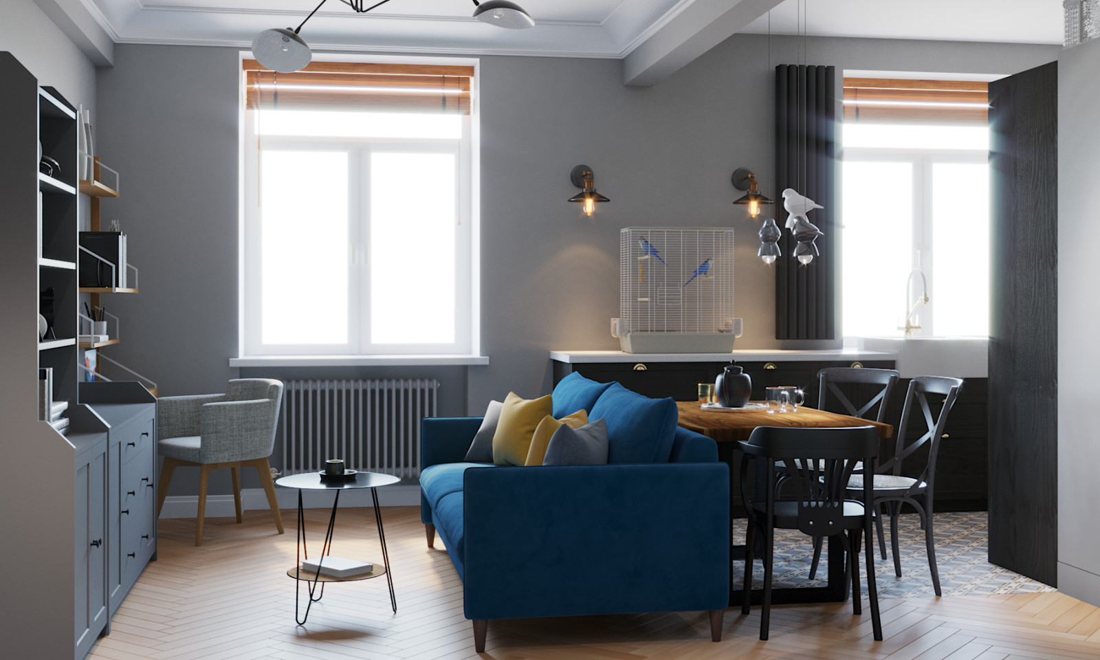 Квартира в сталинке (Кухня-гостиная)