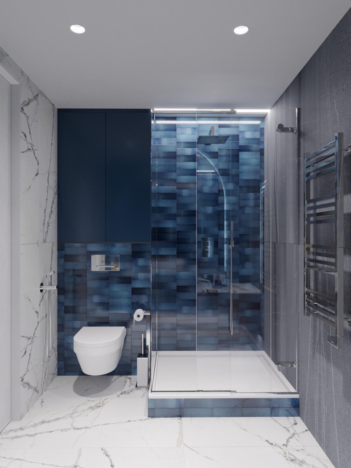 Гостевой санузел ЖК Татьянин Парк "Сапфировая нега"