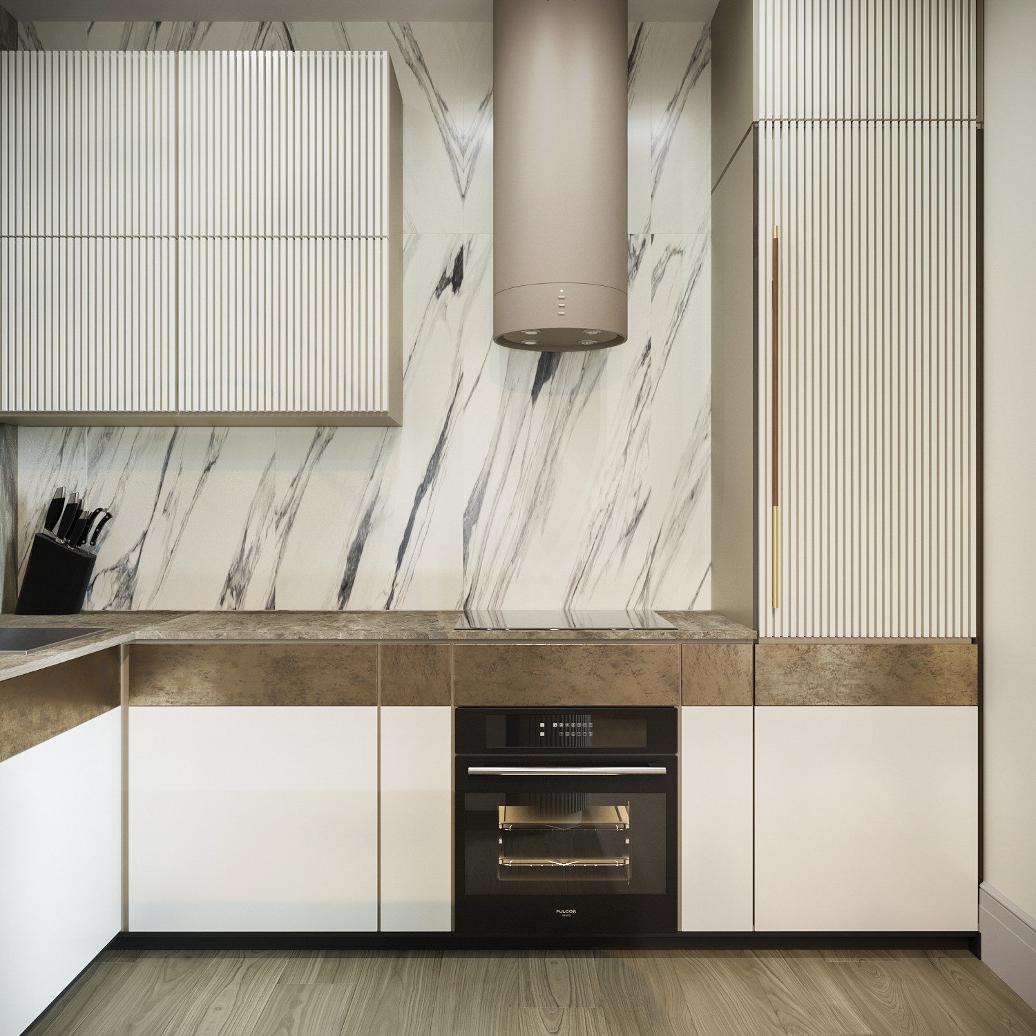 Кухня-гостиная для проекта СТАТУС, ЖК HOME SWEET HOME