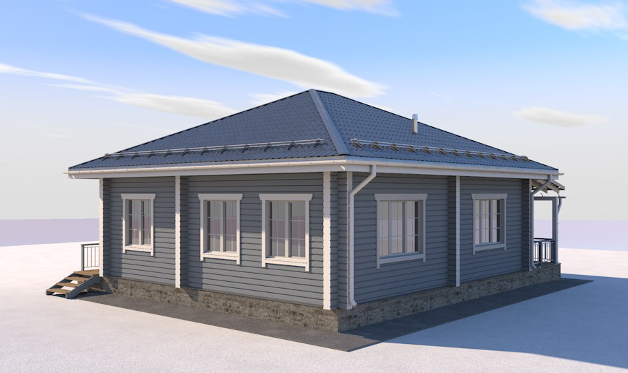 Деревянный одноэтажный дом из профилированного бруса