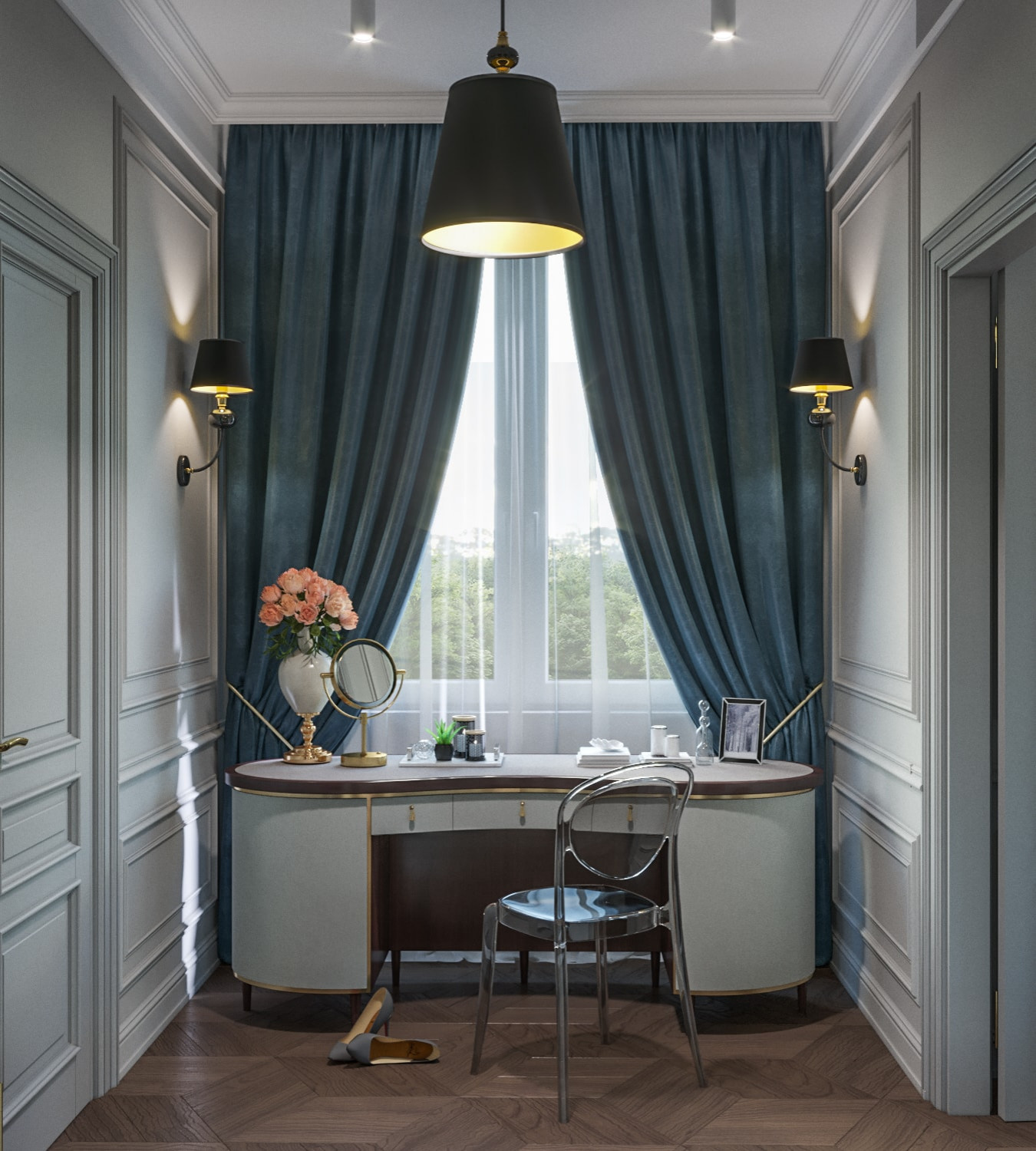 Дизайн коттеджа в неоклассическом стиле 260 кв.м. (2018 год)