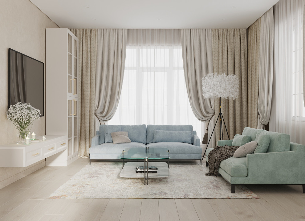 Кухня-гостиная в классическом стиле