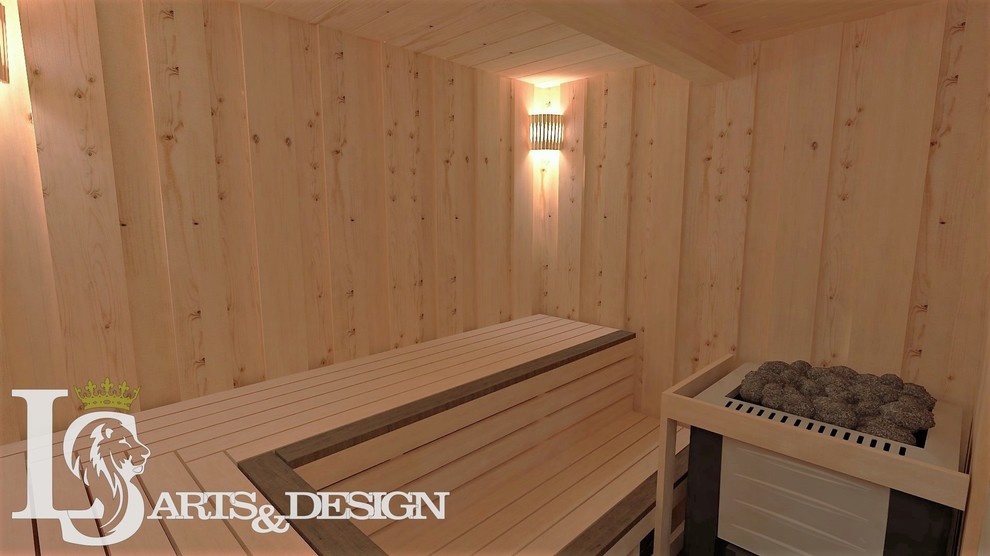 Баня из кедра с имитацией норвежской рубки