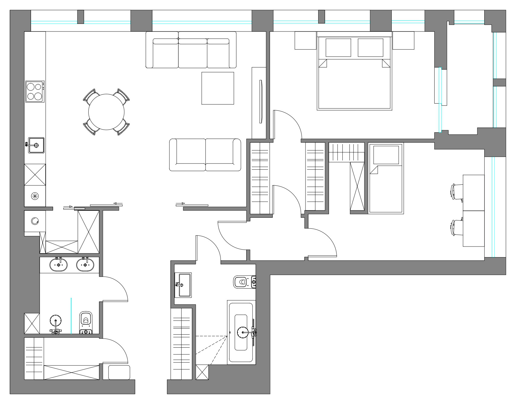 Поиск планировки: 8 вариантов (!) + финал для московской «двушки»