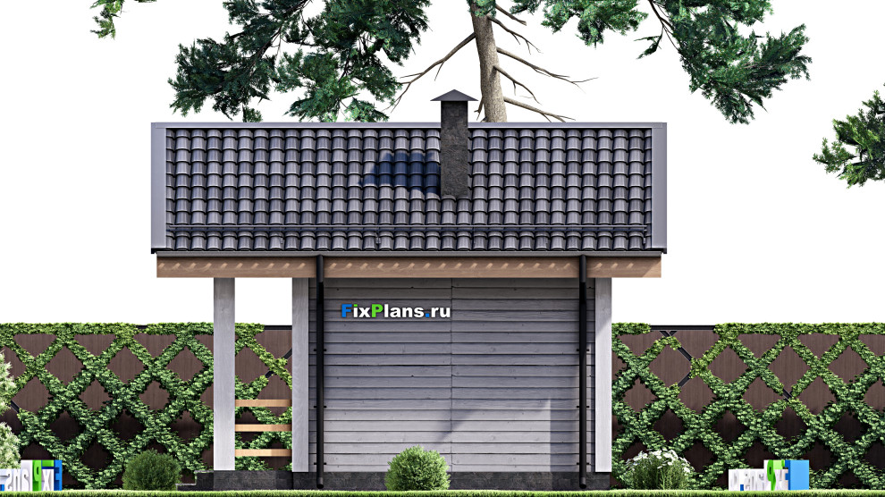 Проект одноэтажного дома 6х4м S13м2 F-15677