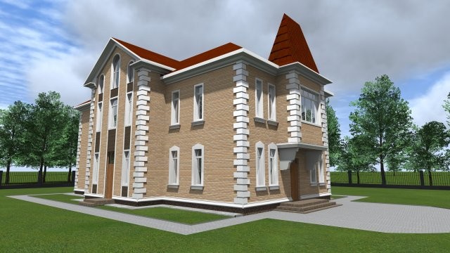 Обложка проекта: Кирпичный индивидуальный жилой дом [001.14]