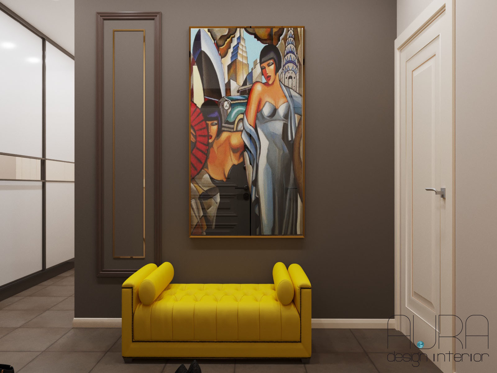 Дизайн квартиры, прихожая в темных тонах