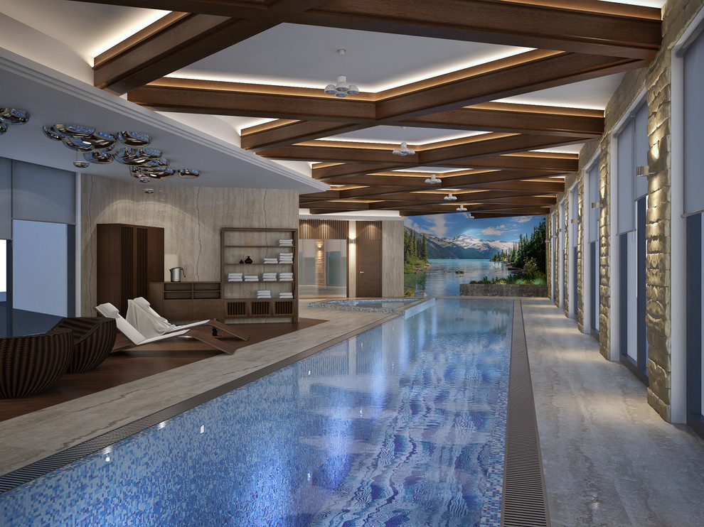 Бассейн и зона СПА в частном доме